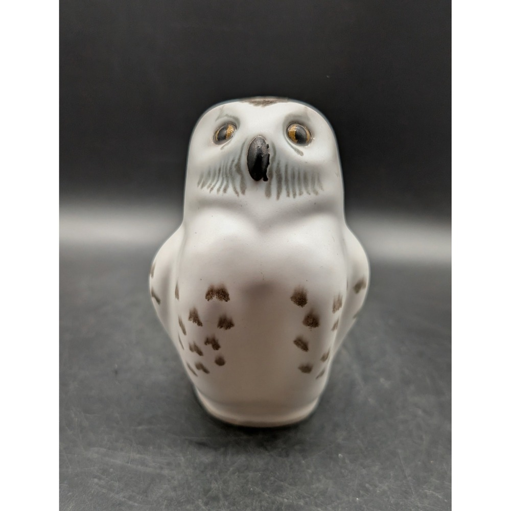 Edgecomb Pottery Snowy Owl Figurine Signed POD Maine Studio Art Ceramic White 6"
